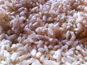 koji rice- the spore grows on rice, then is mixed with beans to ferment into miso